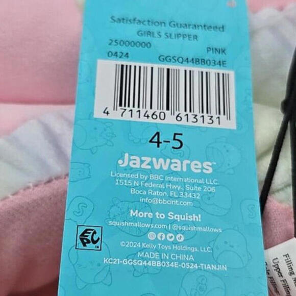 New Squishmallows Slippers Toddler & Girl 4-5 (two pack) - Picture 8 of 11